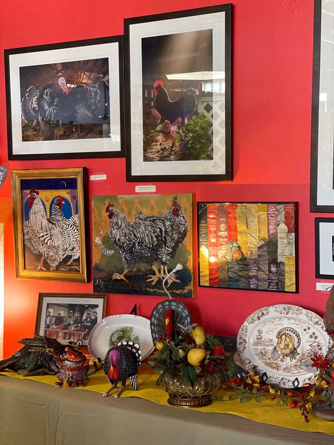 <b>Part of The Flower Nook's poultry art exhibition.</b> Photo courtesy The Flower Nook