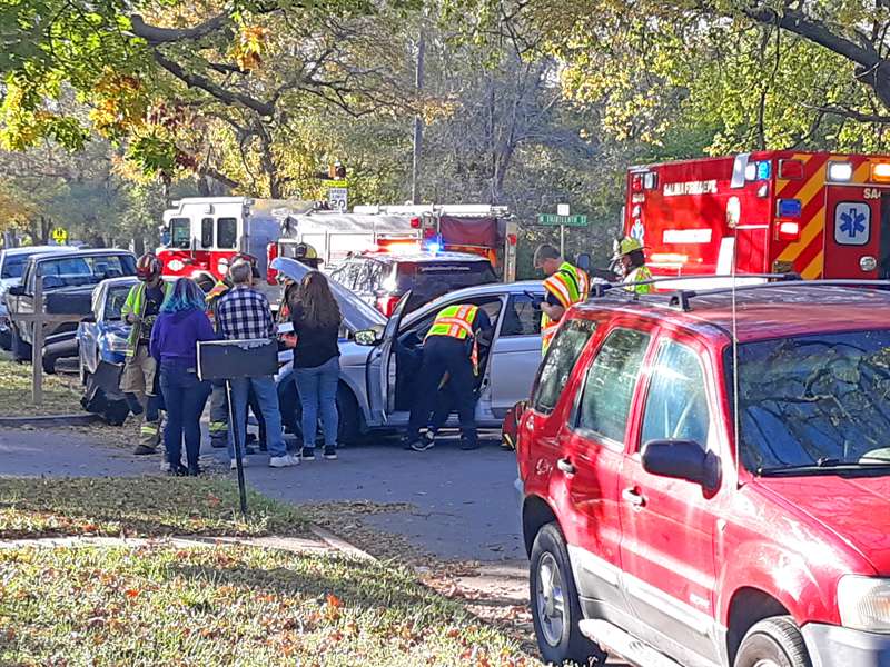 <b>The wreck occurred near the W. Ash Street/N. 13th Street intersection. </b>Photo by Randy Picking for Salina Post