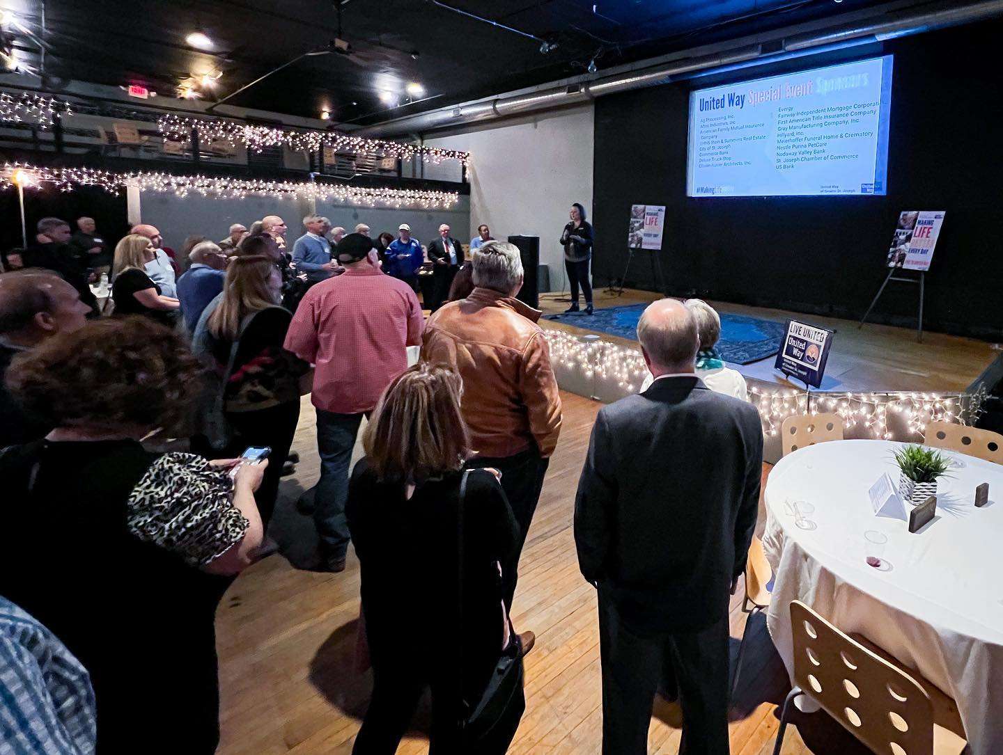 United Way of Greater St. Joseph President Kylee Strough speaks to attendees at last weeks event/ Photo provided by United Way of Greater St. Joseph