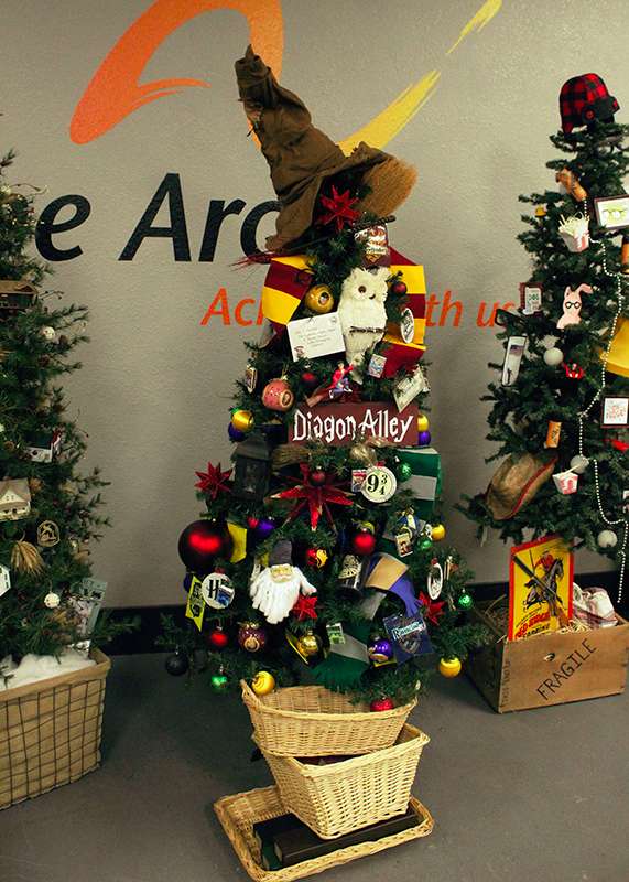 "Harry Potter"-themed Christmas tree created for the Arc Festival of Trees.<br>