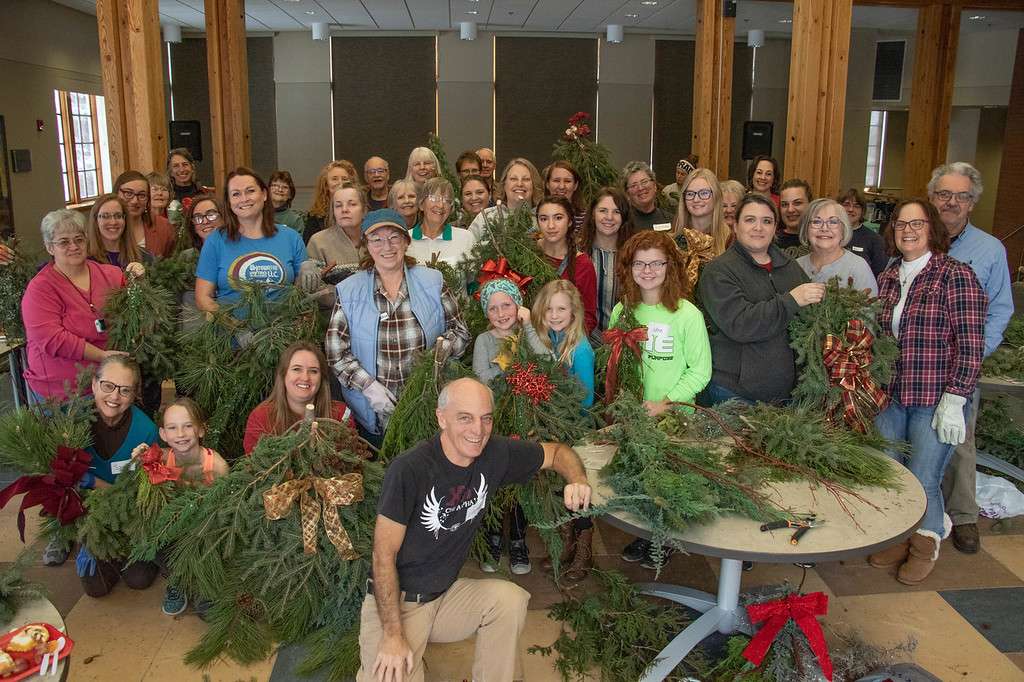 Chadron State College’s 9th annual greenery swag workshop led by Lucinda Mays in the Mari Sandoz High Plains Heritage Center Saturday, Nov. 17, 2018, (Tena L. Cook/Chadron State College)