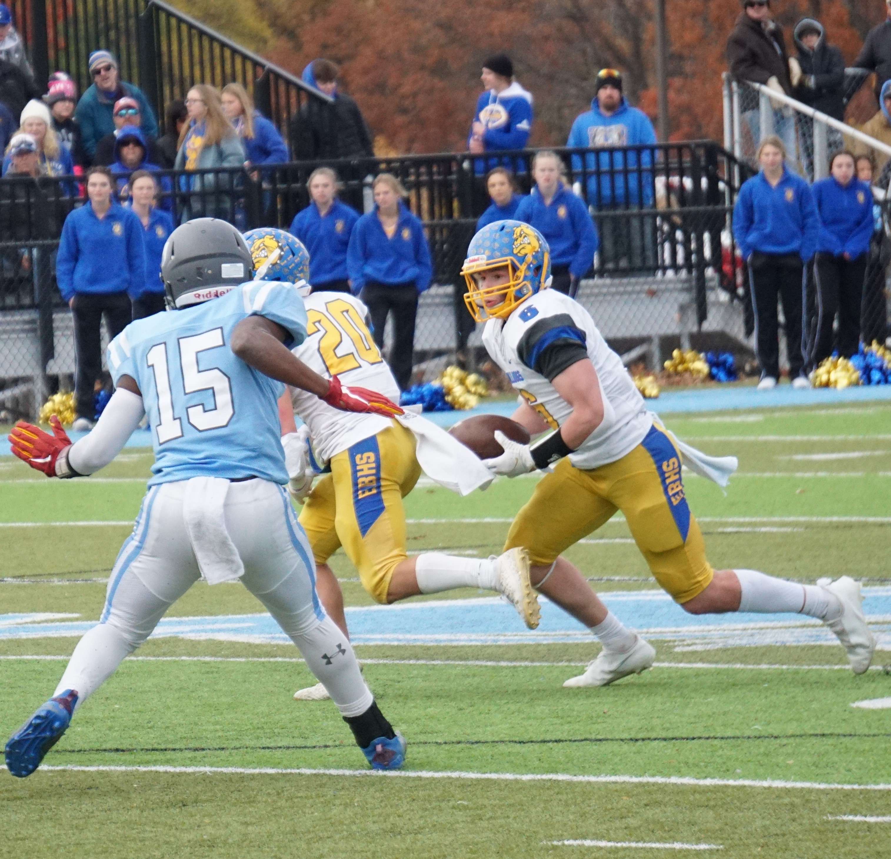 Cru Conaway (6) runs the ball against University Academy Charter. Photo by Matt Pike.