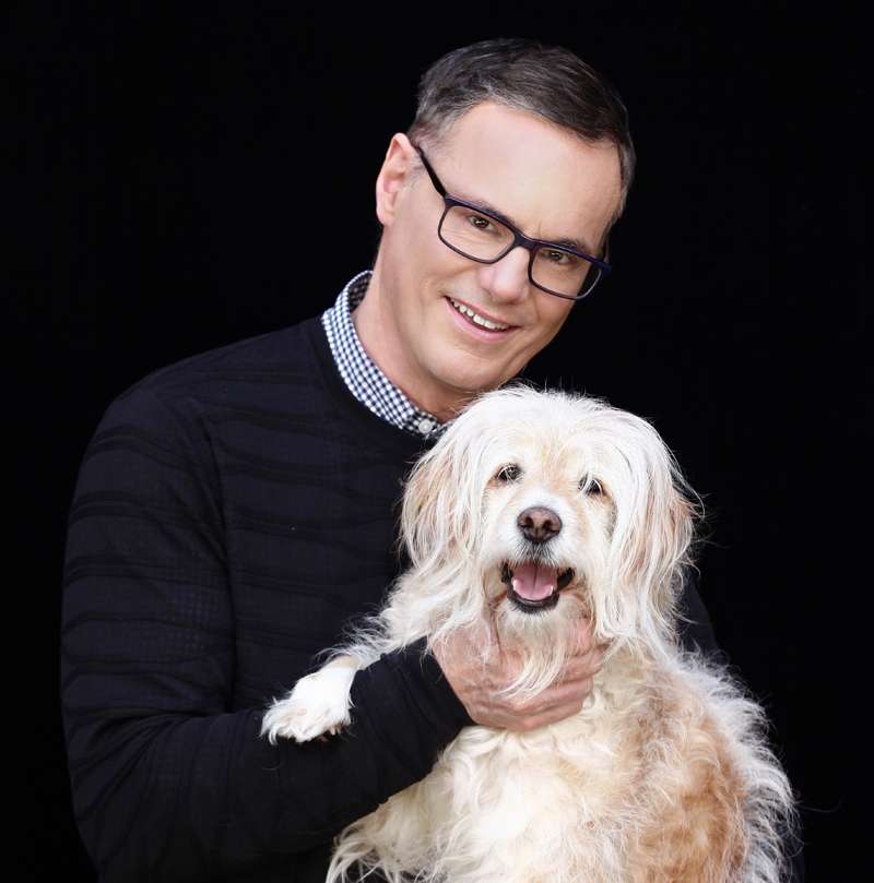 <b>W. Bruce Cameron and Tucker.</b> Photo by Ute Ville courtesy Salina Public Library