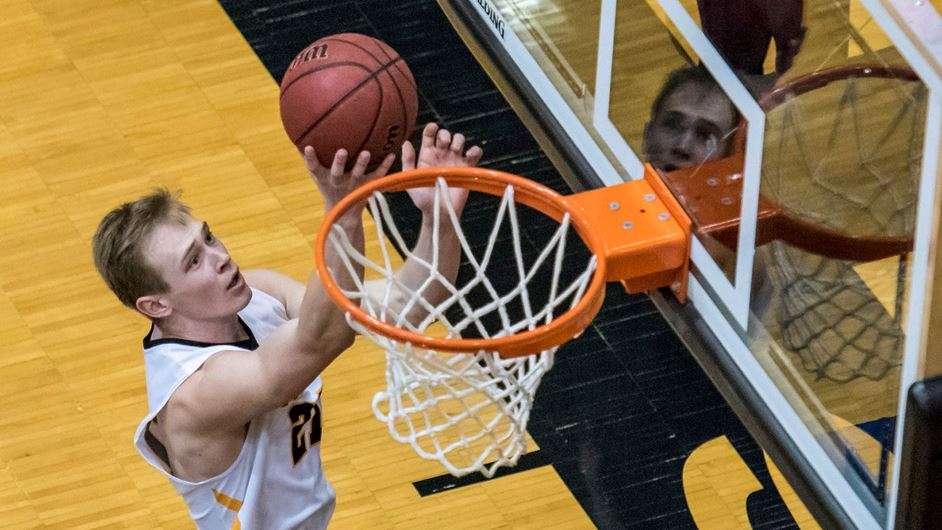 Jared Vitztum scores a basketball Sunday vs. SW Oklahoma State (FHSU Athletics, Bob Duffy)