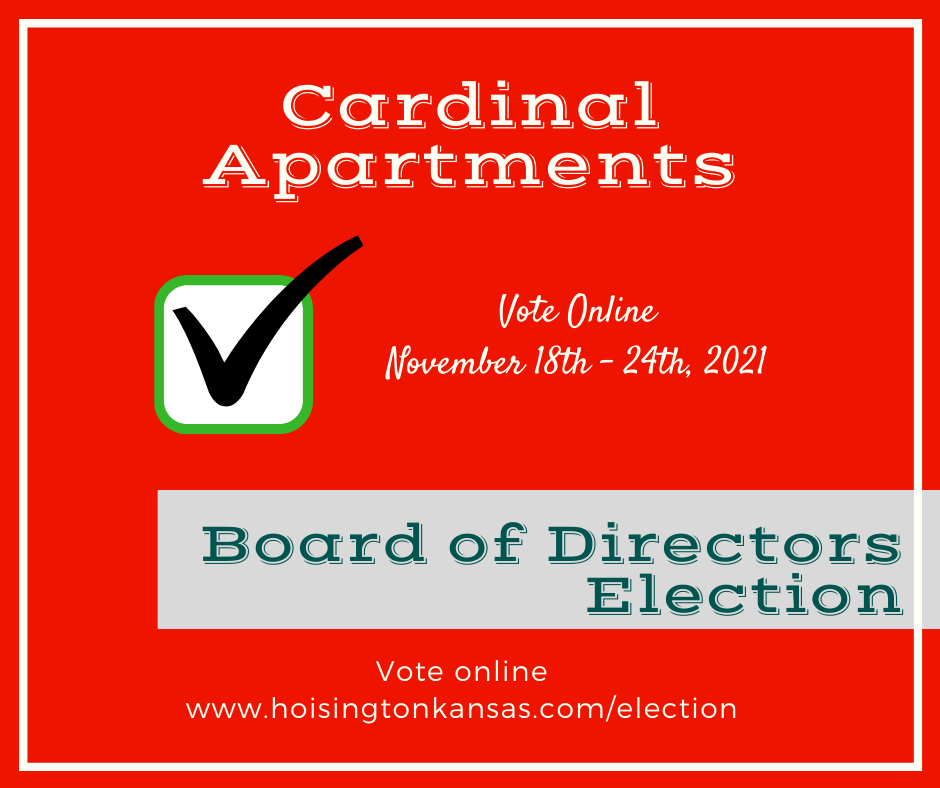 Vote for Hoisington Chamber & Cardinal Apartment board members