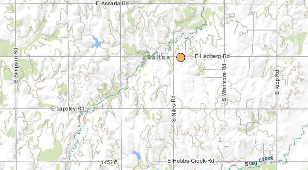 <b>The location of the second quake.</b>