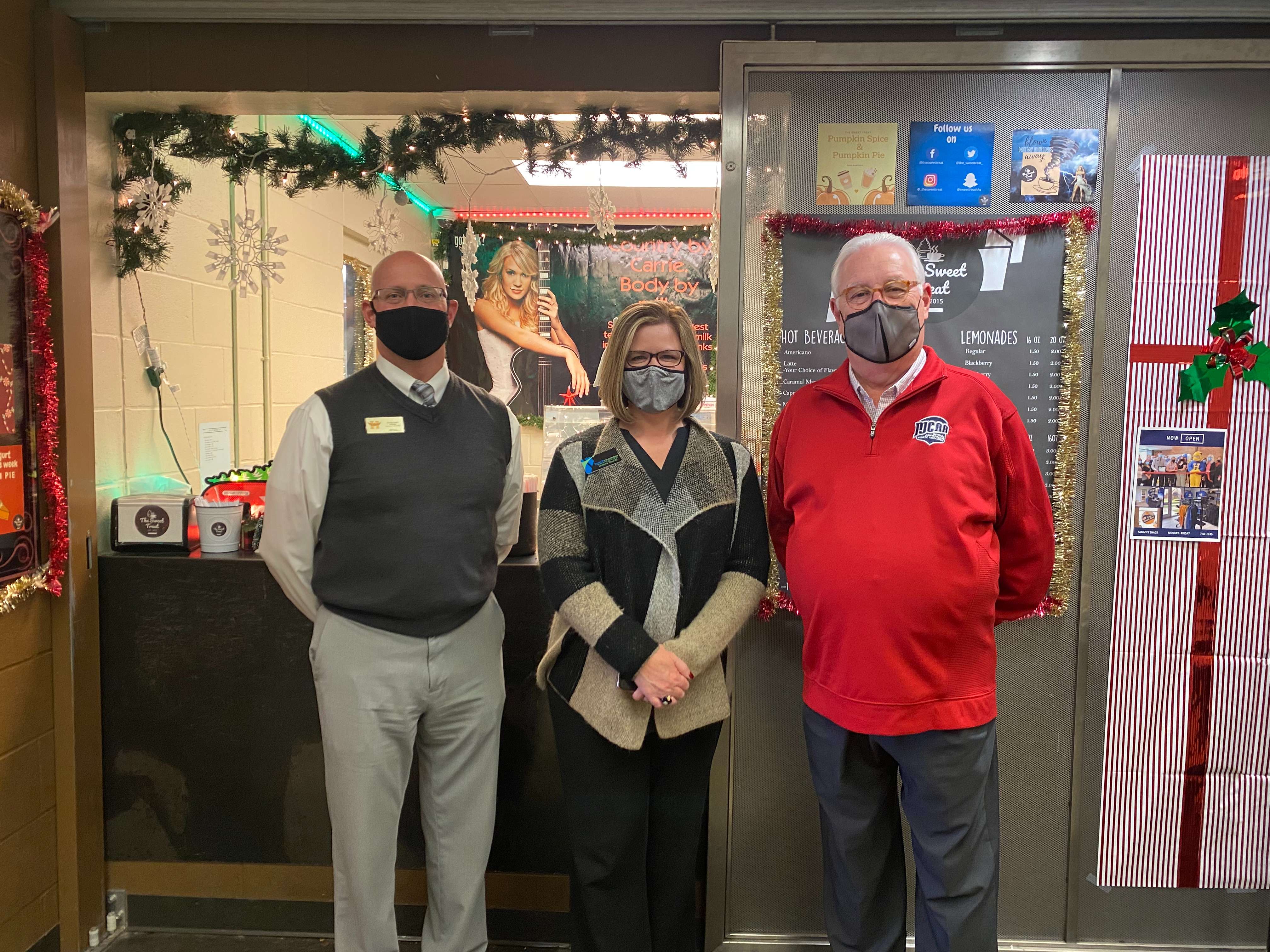 KWBW Radio's Glen Grunwald and Chamber President Debra Teufel participated in the annual American Education Week in USD 308.