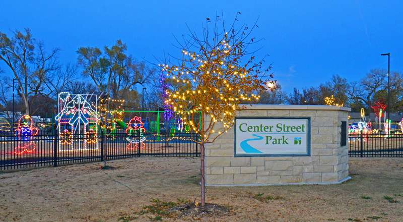 <b>Thousands of LED light bulbs that are part of a new holiday display will light up Center Street Park for the first time for the public on Saturday evening. The addition of holiday lights is another way for the community to enjoy the beauty of Center Street Park, which is owned and maintained by the Salina Regional Health Foundation. </b>Photos courtesy Salina Regional Health Foundation