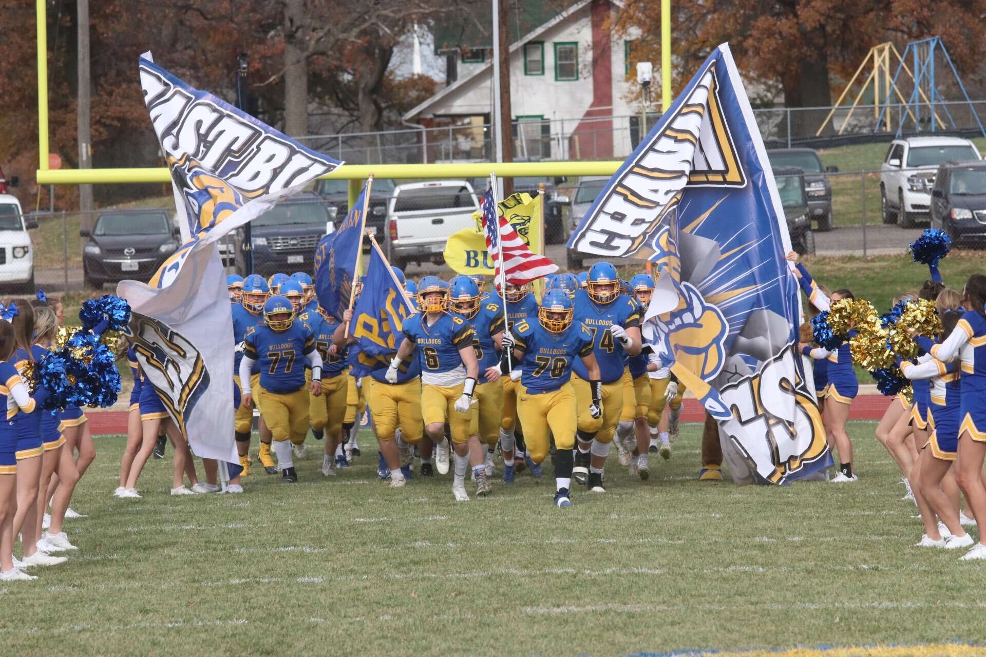 The Bulldogs take the field in Saturday's Class 1 state quarterfinal. Photo courtesy of the Clinton County Leader.