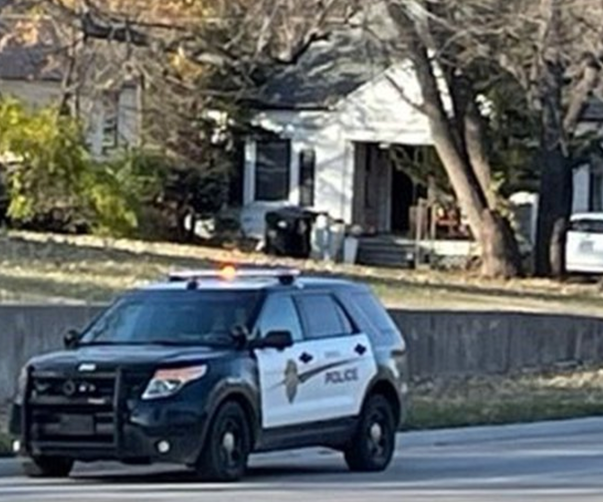 Police at the scene of the standoff on Monday photo courtesy WIBW TV