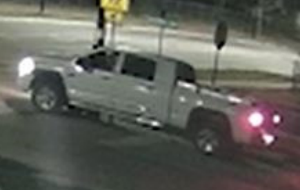<b>The pickup in the incident.</b> Photos pulled from surveillance video courtesy Crimestoppers of Salina/Saline County