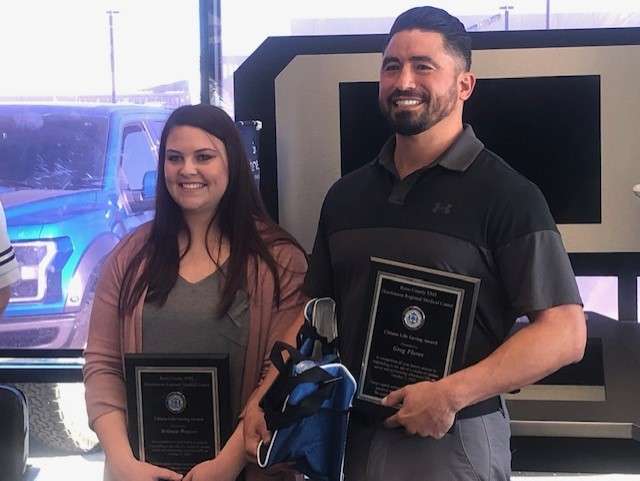 Britnea Weaver and Greg Flores were awarded the Citizen Lifesaving Award for their actions that saved Tim Herrman after he went into cardiac arrest.