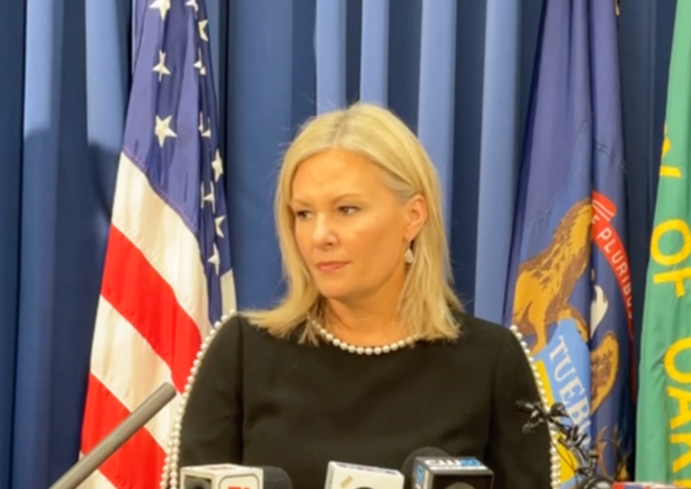 Oakland County prosecutor Karen McDonald during Friday's news conference