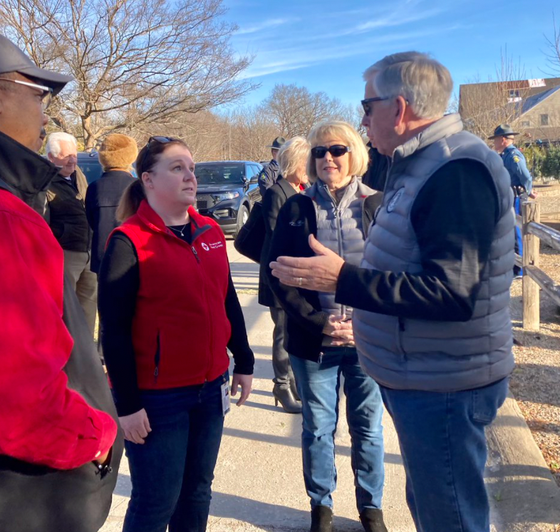 Missouri Gov. Mike Parson in Defiance, Mo. on Sunday