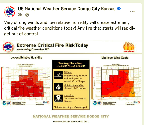 National Weather Service report from Dodge City