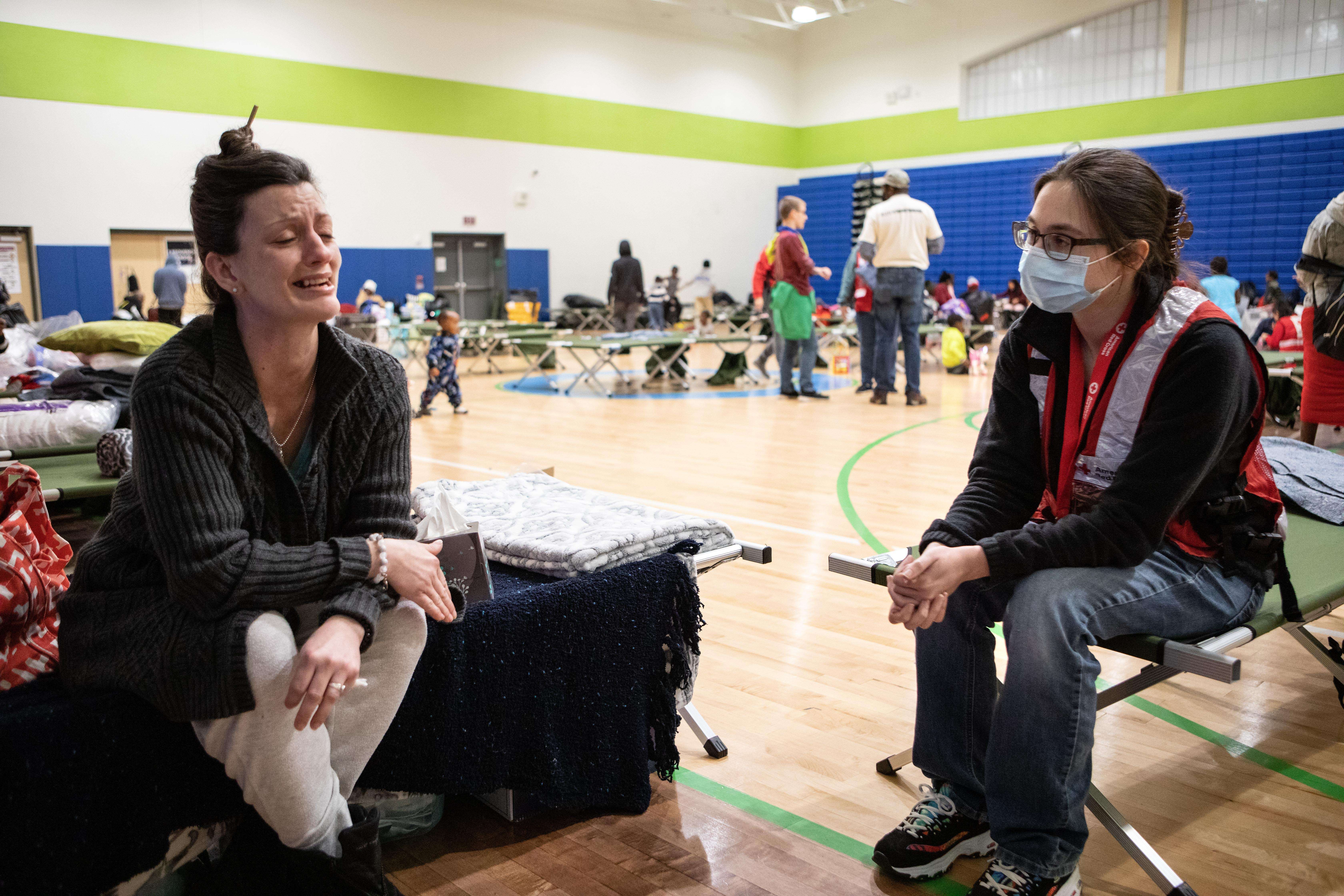 Red Cross volunteers continue to take care of victims of disaster/ Photo courtesy of the American Red Cross.