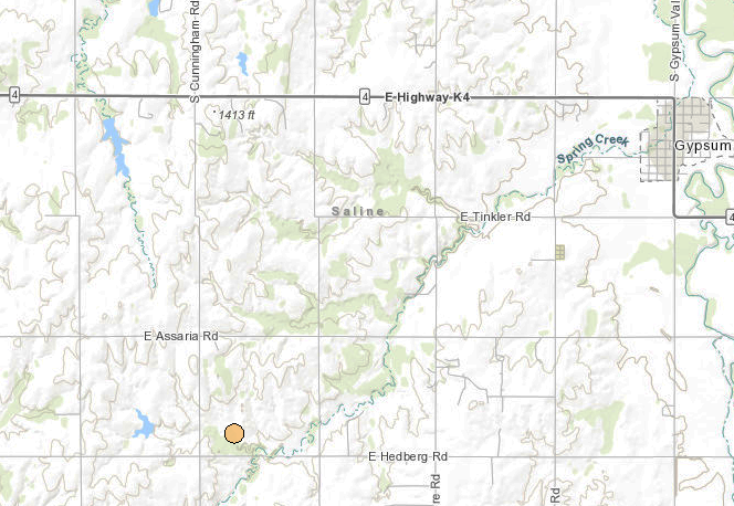 <b>The 1:58 p.m. Monday, 2.1 magnitude quake.</b>