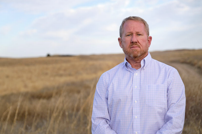  Hays City Manager Toby Dougherty at the R9 Ranch in Edwards County. Photo by Brian Grimmett / Kansas News Service