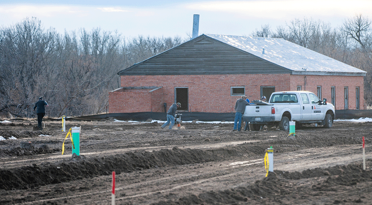Construction workers make progress on the additional campsites at Fort Robinson State Park’s Red Cloud Campground. (Justin Haag/NGPC)