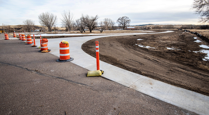 New concrete has been poured for visitors to access the new pads at Fort Robinson State Park’s Red Cloud Campground. (Justin Haag/NGPC)