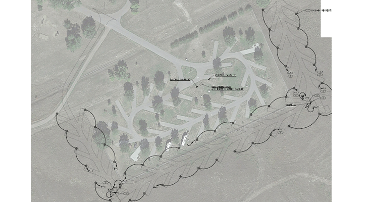 A construction document shows the layout of the campsites being installed at Fort Robinson State Park's Red Cloud Campground.