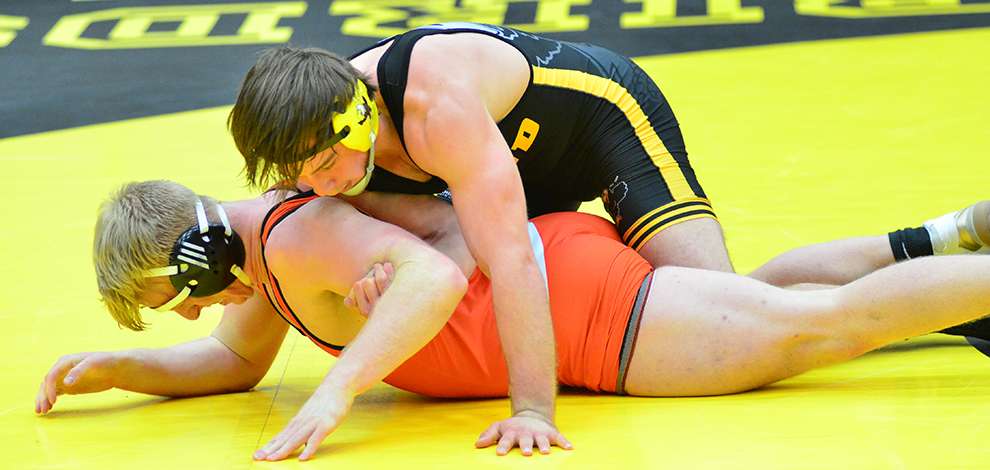<b>T-Birds' Zach Ferris stayed undefeated Tuesday night with a 16-3 major decision.</b> Photo courtesy <a href="http://cloudtbirds.com">cloudtbirds.com</a>