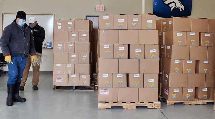 Ogallala Rotarians distributed over 1,200 food baskets to those in need. (Facebook)