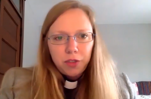 <b>The Rev. Rachael Pryor, board chairwoman of Kansas Interfaith Action, said attitudes of people who celebration lynchings of Blacks a century ago remain a force in Kansas to distort justice, rights and relationships.</b> (Screenshot/Kansas Reflector)