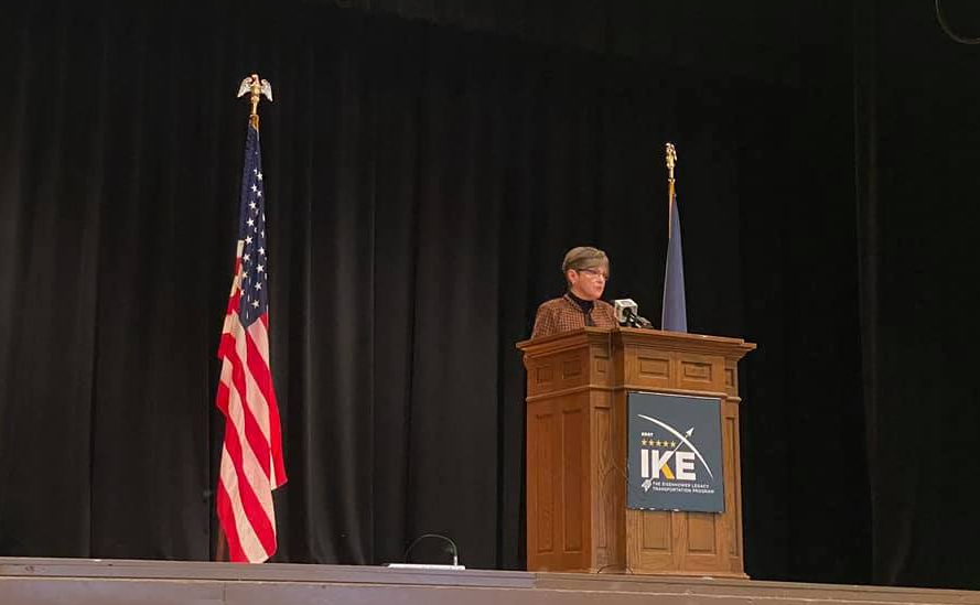 <b>Governor Laura Kelly announces the 18 projects selected for Transportation Alternatives program funding this morning. </b> Photo courtesy the <a href="https://www.facebook.com/GovLauraKelly">Governor Laura Kelly</a> Facebook page