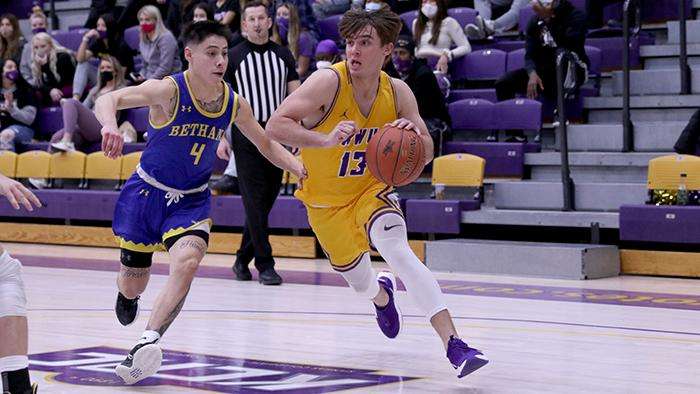 <b>KWU's Brayden White tied the game with 3:25 left.</b> Photo courtesy <a href="http://kwucoyotes.com">kwucoyotes.com</a>