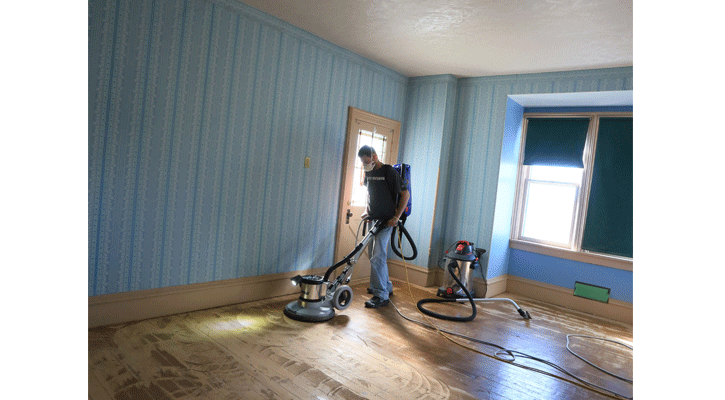 Interior wooden floors of the Cody mansion were restored to their character-defining features of the Cody era. (Julie Geiser/NGPC)