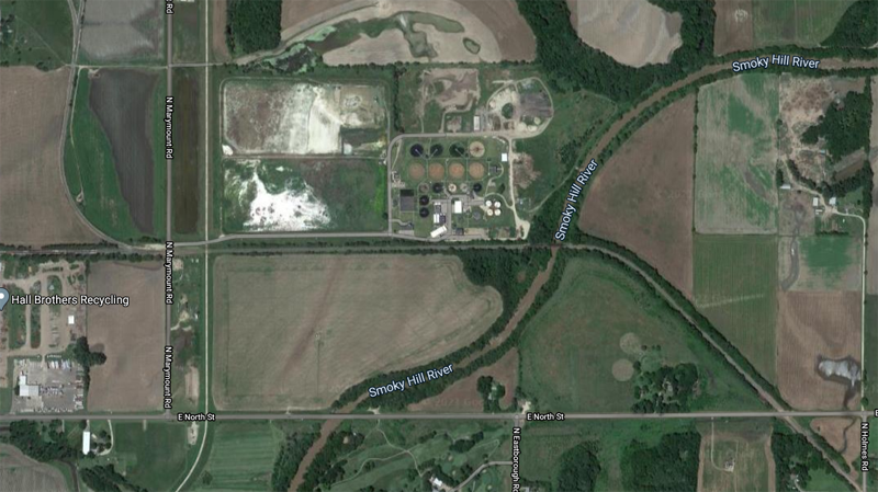 City of Salina wastewater treatment plant. Map courtesy Google