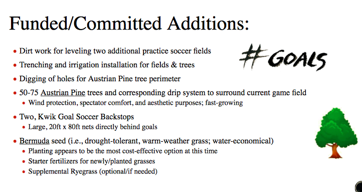 HHS soccer fields funded and committed donations