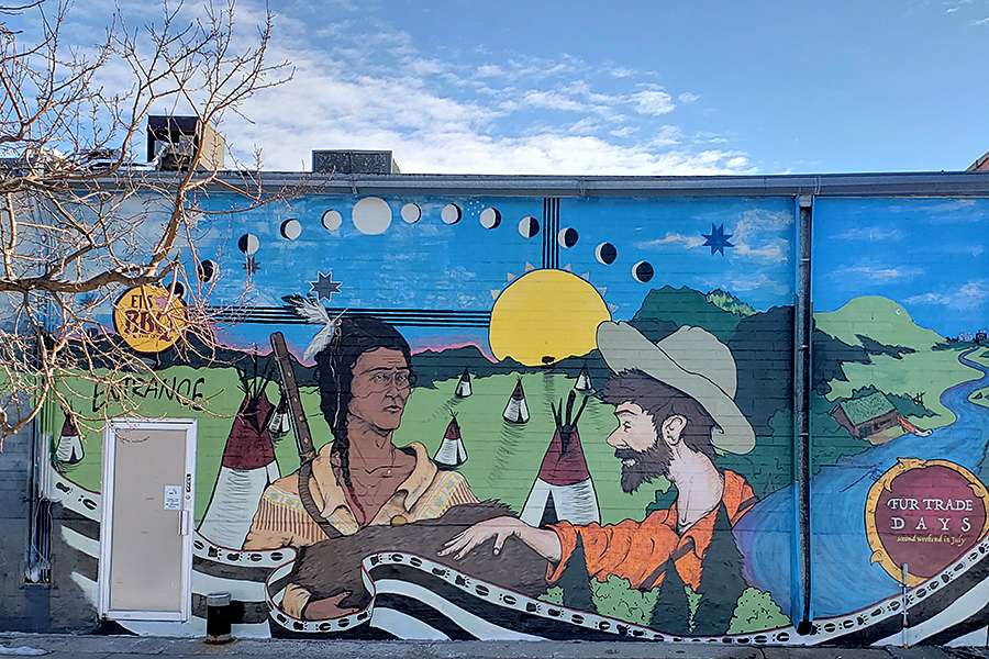 Fur Trade mural in Chadron's Art Alley