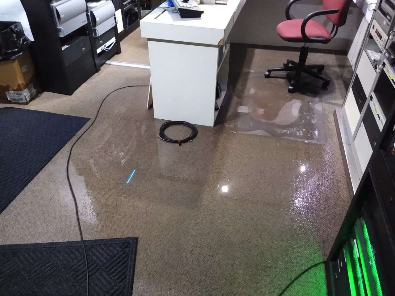 A burst water pipe caused damage at Smoky Hills PBS studios in Bunker Hill during the recent week of below freezing temperatures. The television station is currently unable to provide local programming.