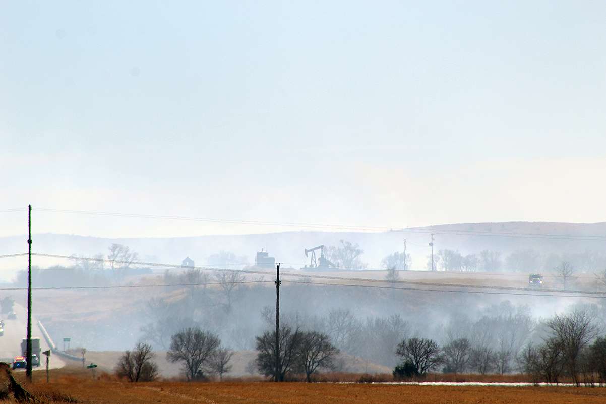 US Highway 183 grass fire