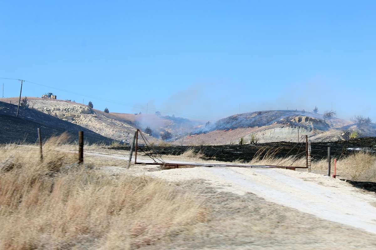 US Highway 183 grass fire