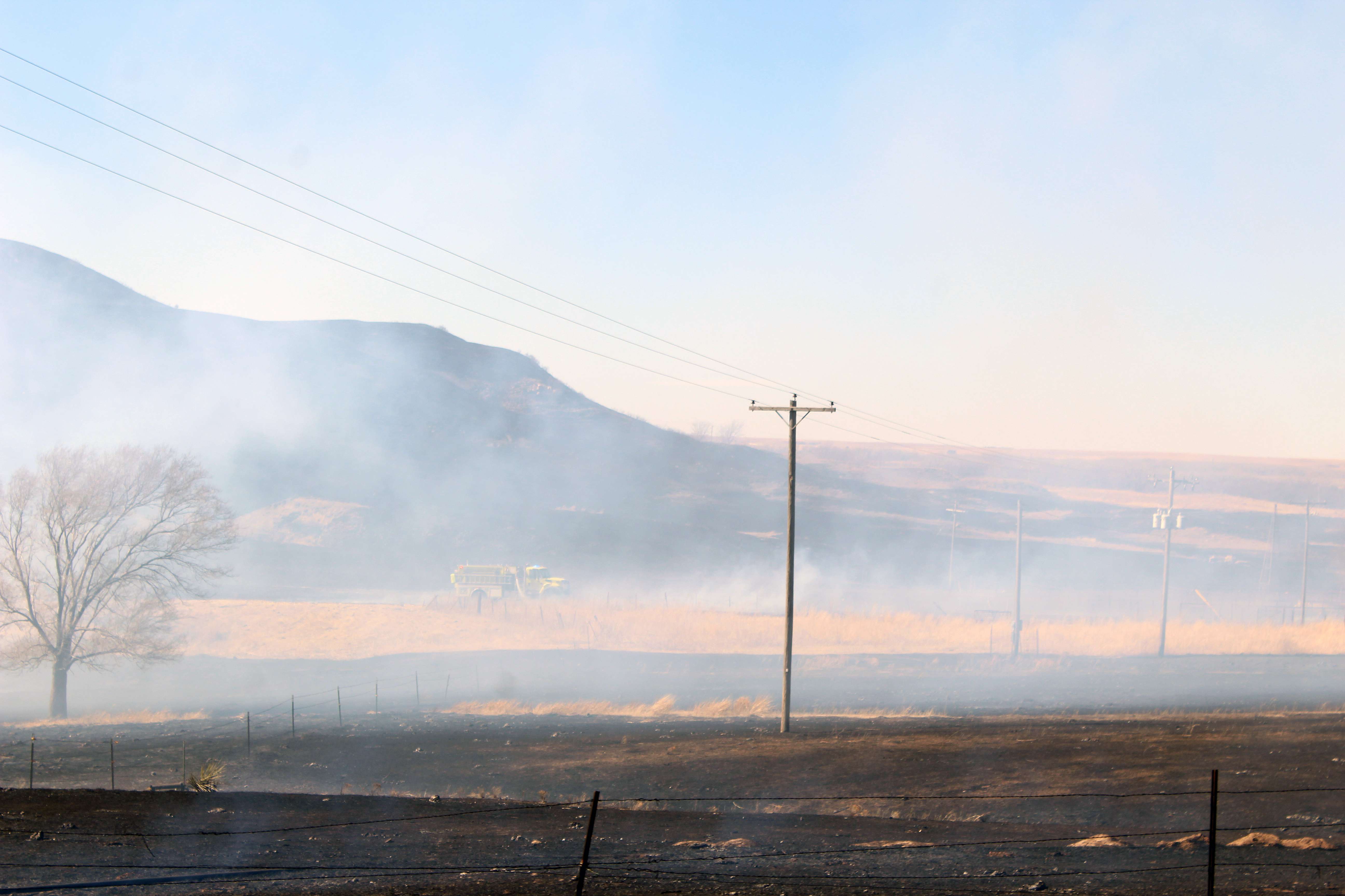 US Highway 183 grass fire