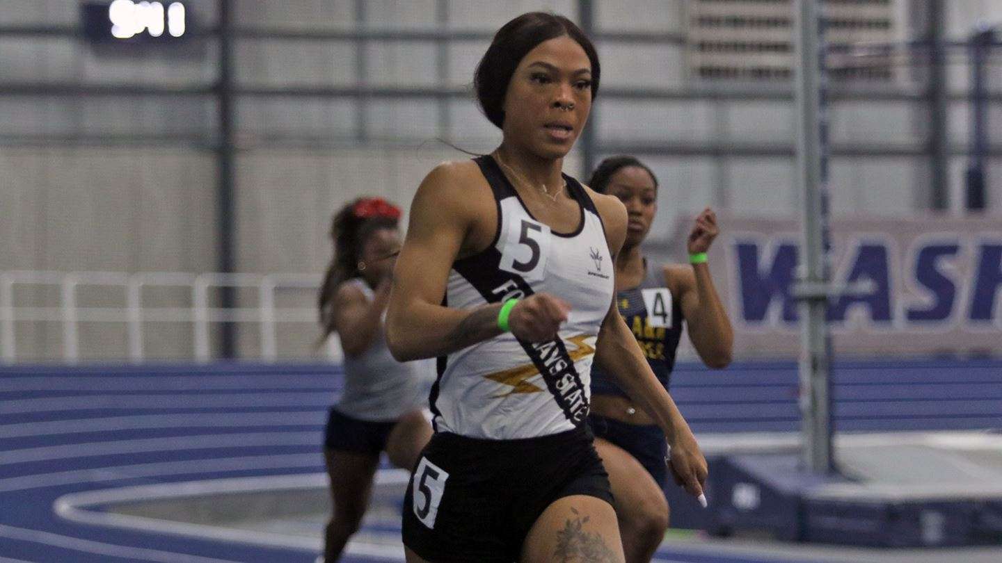 <b>FHSU's Lyric Holman broke two school records during the competition.</b> Photo by Gene Cassell/Washburn Sports Information courtesy <a href="http://fhsuathletics.com">fhsuathletics.com</a>