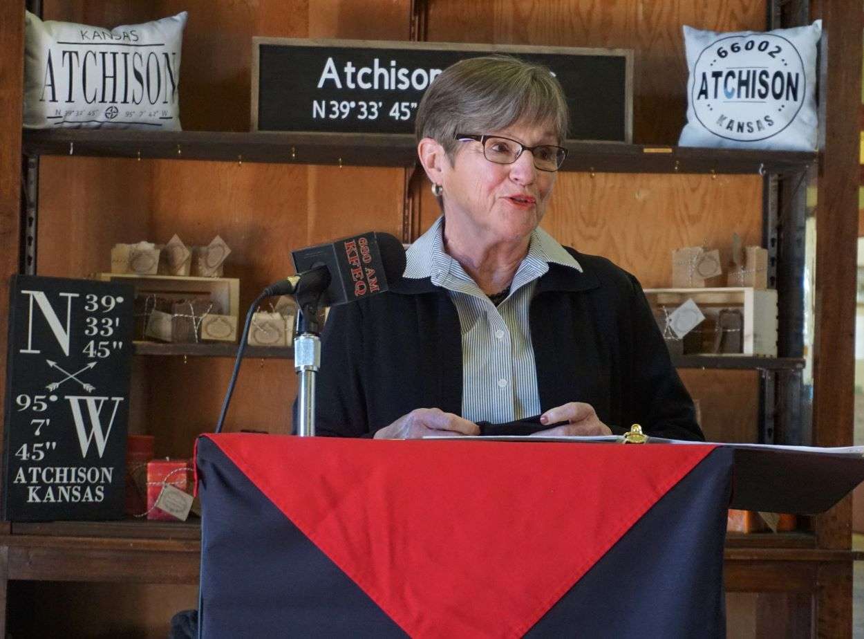 Kansas Gov. Laura Kelly during a recent visit to Atchison/Photo by Tommy Rezac