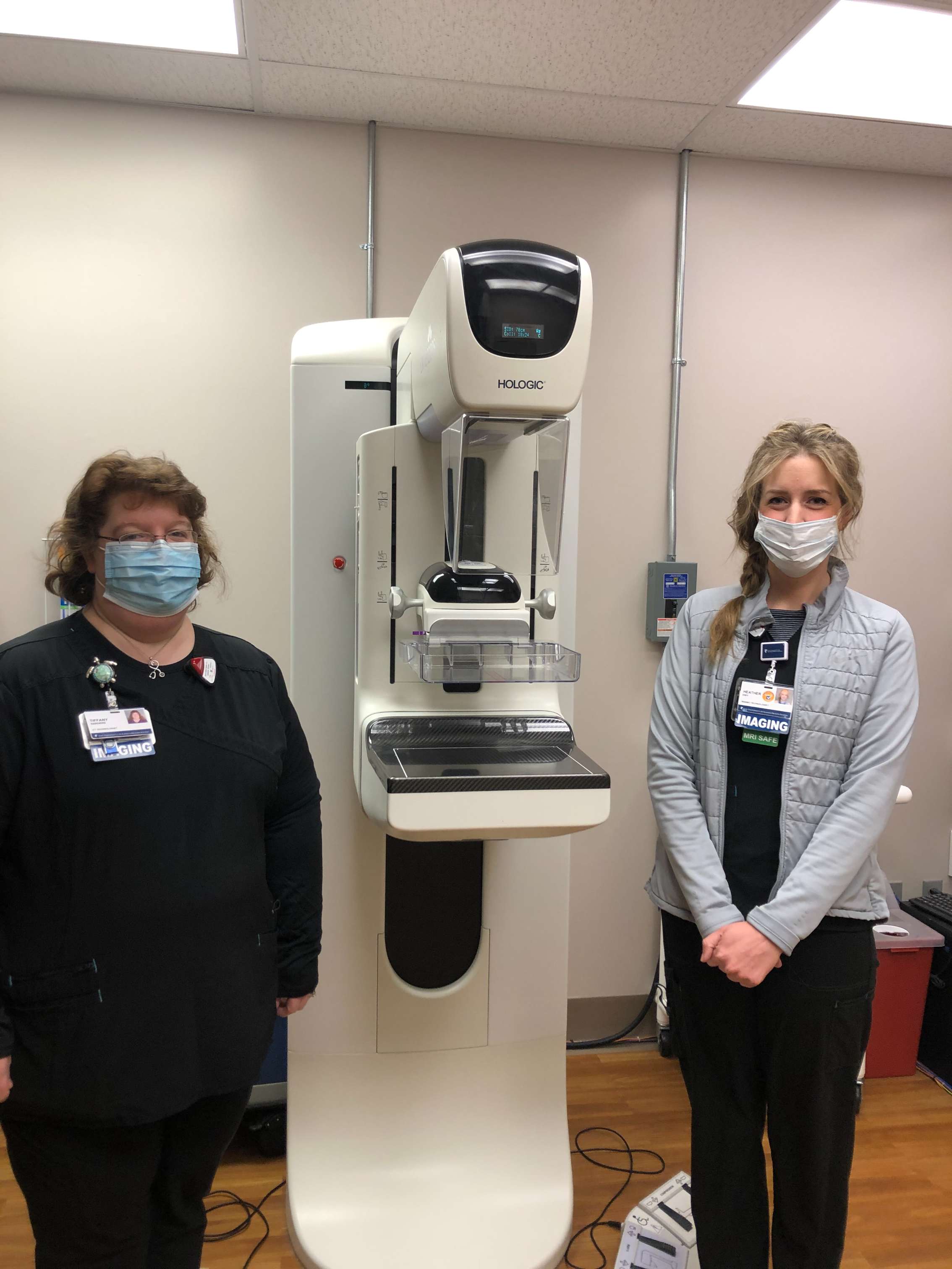 Tiffany Harders, left, and Heather Ewy are technologists trained to perform 3D mammograms at The University of Kansas Health System Great Bend Campus.