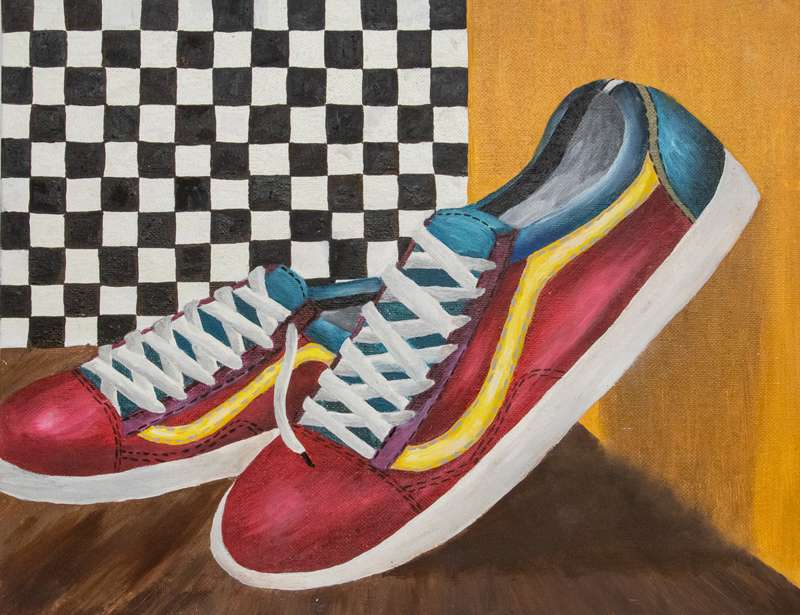 <b>"Shoes," an oil painting by Salina Central's Camila Arellanes is one of many student-created pieces in the Salina Public Library's latest exhibit in Virtual Gallery 708. </b>Photos courtesy Salina Public Library