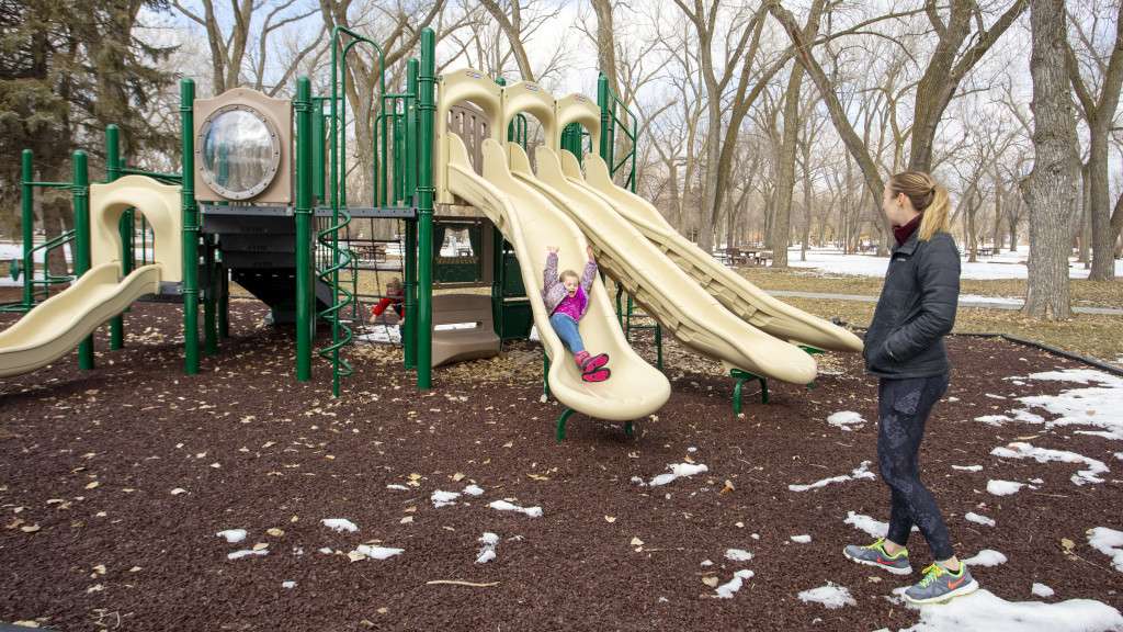 New playground equipment at Johnson Lake State Recreation Area's main campground was installed in 2020. The equipment was funded 100% by private donations to the Johnson Lake Improvement Fund held with the Lexington Community Foundation. | Julie Geiser, NEBRASKAland Magazine, Nebraska Game and Parks Commission