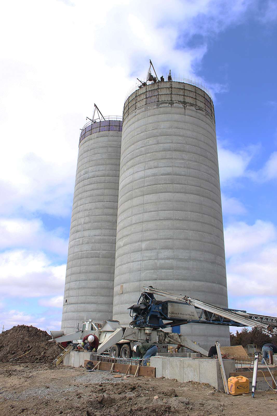 When the new grain bins at Midland Marketing's Toulon facility are finished, they will be 132 feet tall.