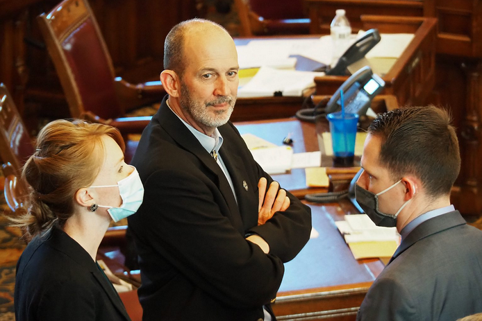 Sen. Mark Steffen, a Hutchinson Republican, helped shoot down Friday a proposal to offer $10 million in public-private matching funds to help rural Kansas hospitals innovate in delivery of health care to patients. (Sherman Smith/Kansas Reflector)