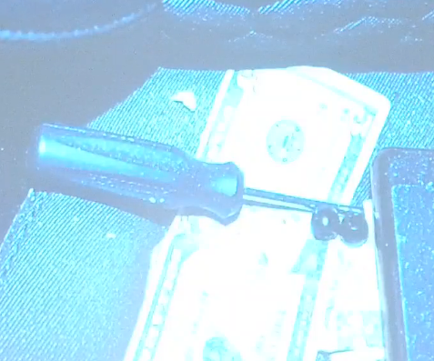Officers found this screw driver Phillips used as a weapon in the front passenger seat of the vehicle.