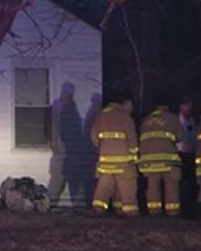 Crews on the scene of the Saturday evening fire -photo courtesy WIBW TV