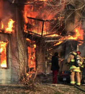 Fire crews were dispatched to the fire just after 7:30 Sunday morning. Incident was upgraded to a 2nd Alarm. Photo courtesy KCK Fire Department