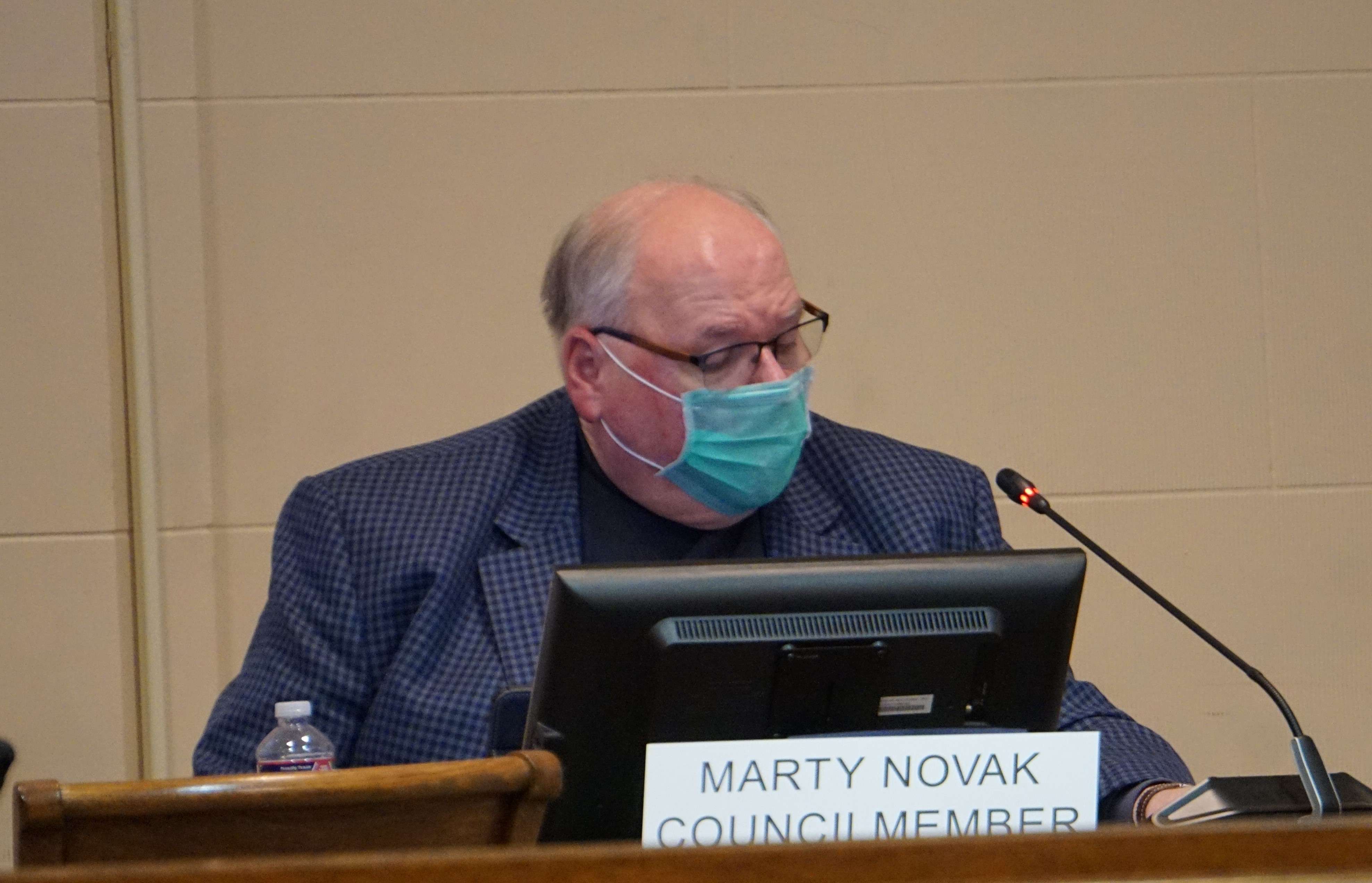 Marty Novak at Monday's City Council meeting. / Photo: Tommy Rezac