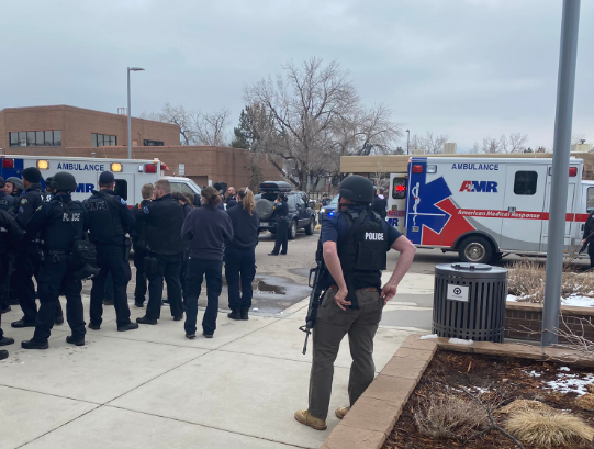 First responders on the scene of the mass shooting -photo courtesy Boulder Police